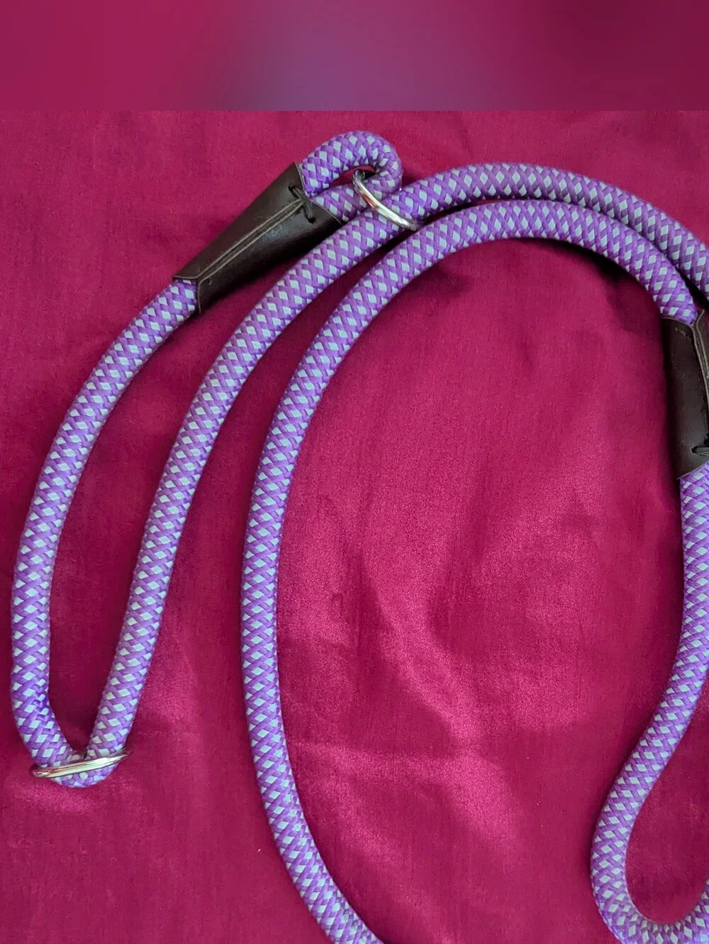 2 FIDA Dog Slip Lead Leashes Reflective Purple 5ft